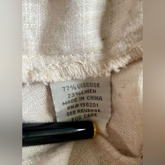 Summer beige trousers with floral embroidery size S - Picture 11 of 12